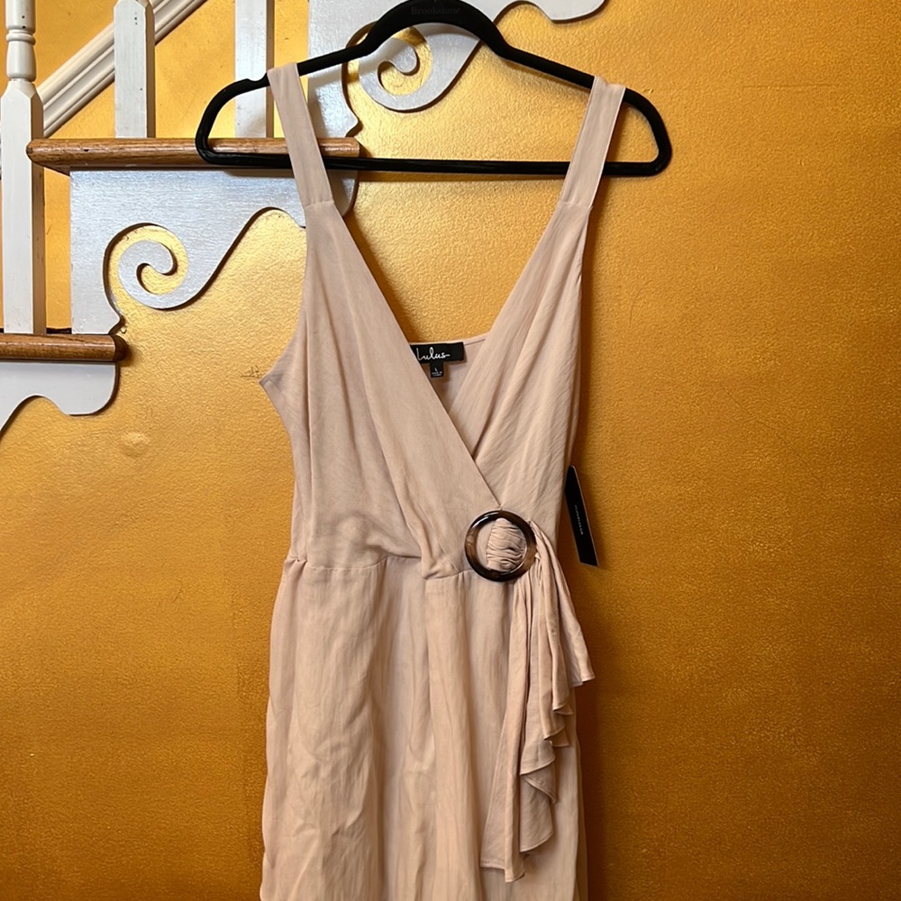 Lulus cream wide leg jumpsuit, sleeveless